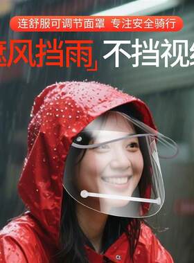 骑行神器下雨遮雨帽檐雨帽雨衣外卖配件头戴式防雨挡风透明面罩