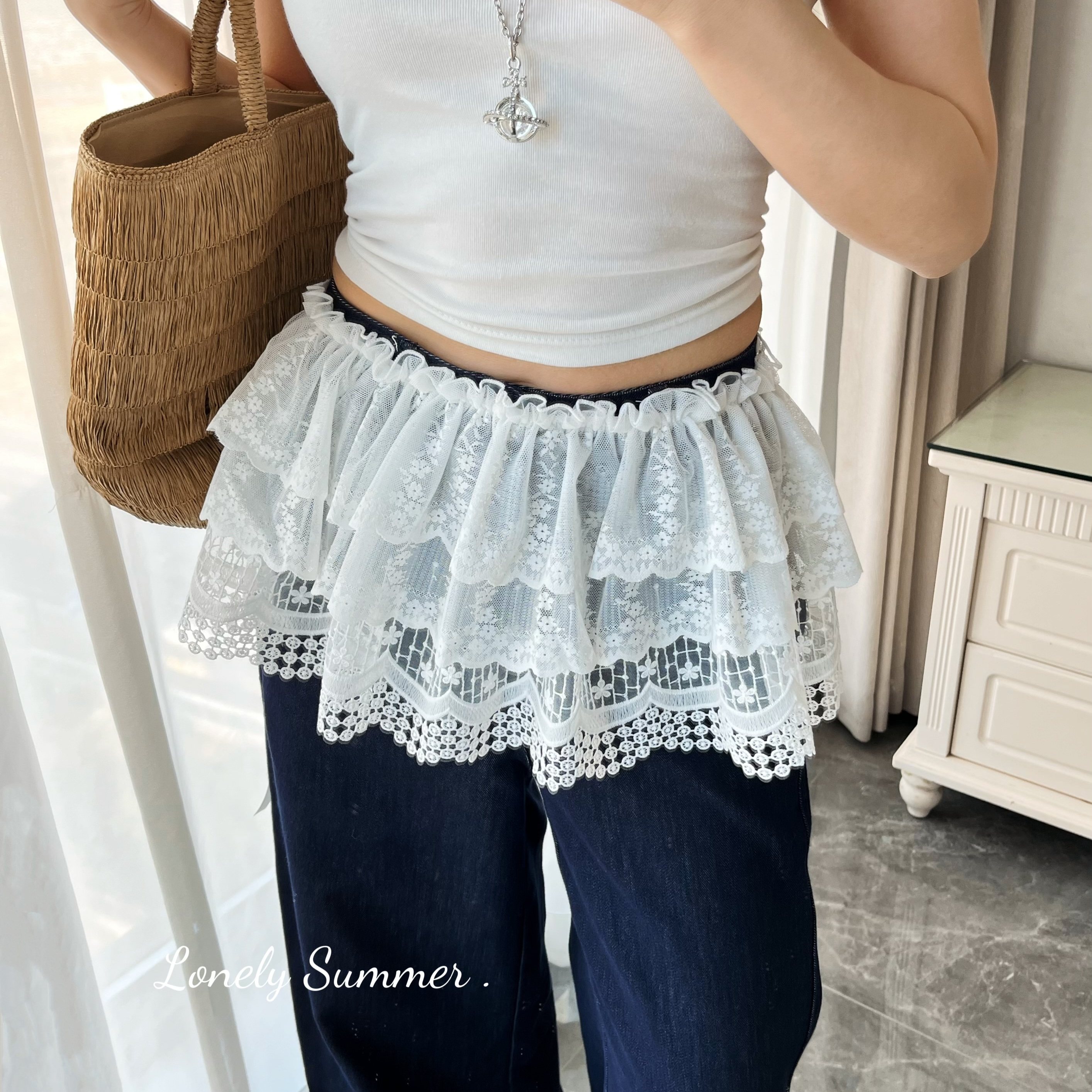 洛默春新款蕾丝屁帘女高级感叠穿打底衫半身裙百搭配牛仔裤遮臀裙,服饰配件/皮带/帽子/围巾,腰带/皮带/腰链,淘宝优惠券,粉丝福利购,淘宝优惠卷