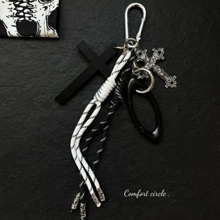 洛默小众复古十字架裤子链挂饰钥匙扣腰间挂件cleanfit高级配饰