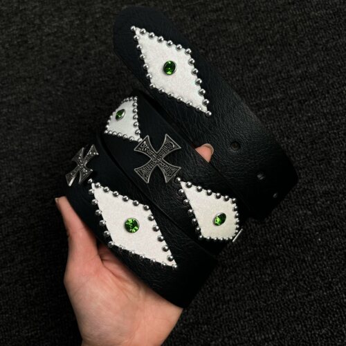 洛默中古菱铆拼色Y2K男女皮带