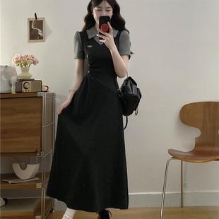 法式 谷幽然大码 微胖MM新款 女装 高级感收腰显瘦复古针织连衣裙 夏季
