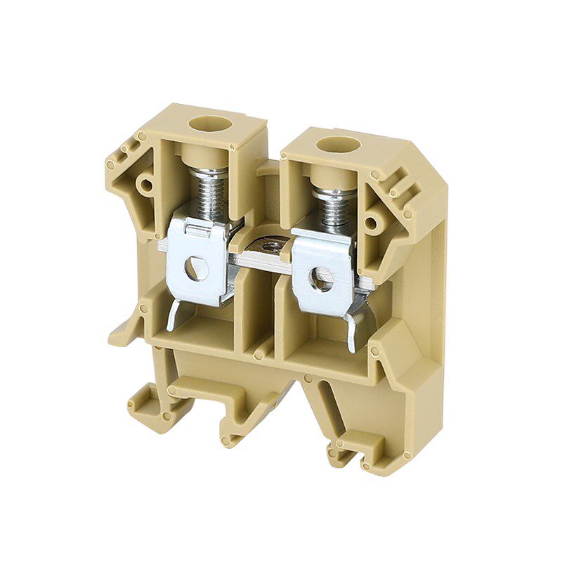 SAK 16EN接线端子排导轨式螺丝型铜件16mm平方 JXB-16/35黄色端子