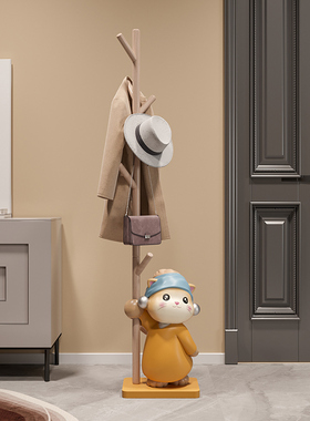 艺术猫衣帽架落地摆件创意家用卧室挂衣架客厅装饰品乔迁新居礼物