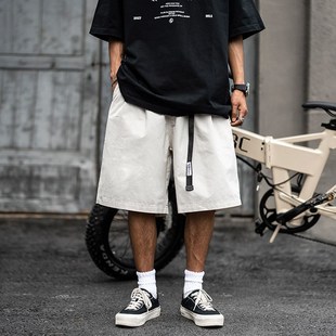 潮牌潮流百搭宽松直筒休闲五分裤 男夏季 短裤 JUP日系复古纯色工装