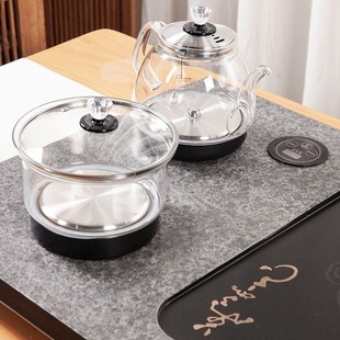 新天然乌金c石茶盘全自动烧水一体石材茶台茶具套组家用办公中式