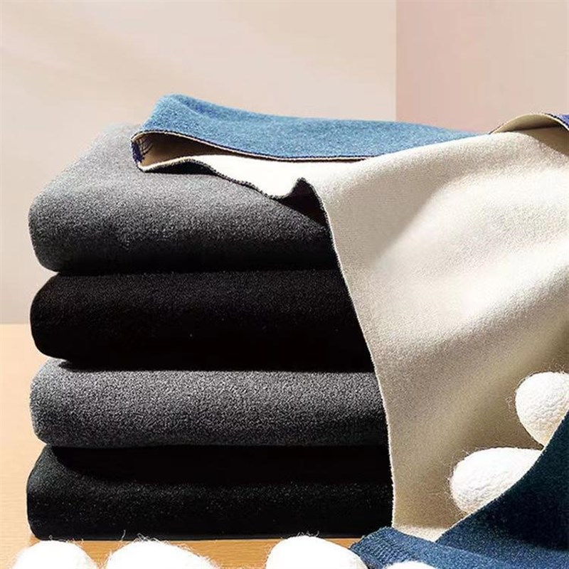 德绒AB面保暖内衣双面无痕打底2024冬季男士内搭秋衣秋裤套装防寒