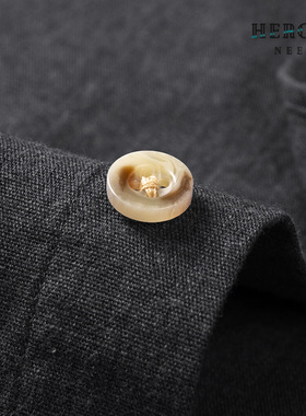 HN纯棉磨毛纯黑色衬衫长袖男士加肥加大码深灰色春秋季全棉寸衬衫