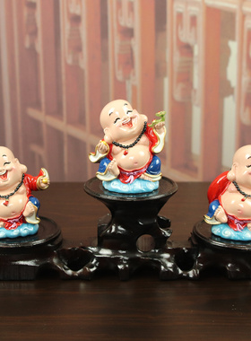 招财笑佛像大肚弥勒佛家用客厅五福临门摆件汽车车内保平安装饰品