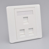 双口六类直通网线口带电话插座86型三口电脑直插千兆网络电话面板