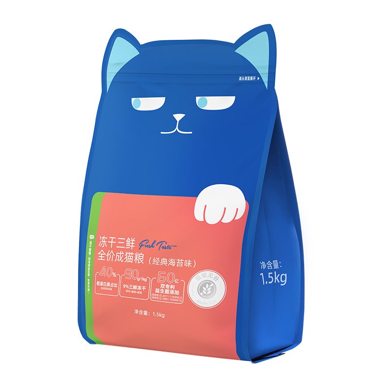 wowo喔喔猫粮冻干粮成猫三鲜无谷营养幼猫羊初乳营养全价猫咪主粮