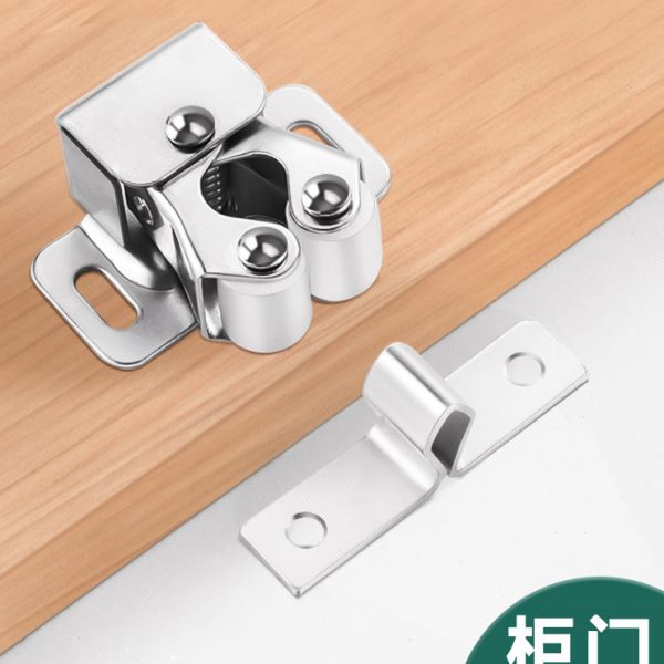 不锈钢柜门磁吸碰珠橱门锁扣门吸配件强力开关隐形卡扣按压闭合器