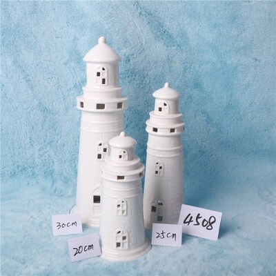 圣诞节居家装饰品橱窗展示陶瓷房子摆设圣诞老人树形烛台造型摆件