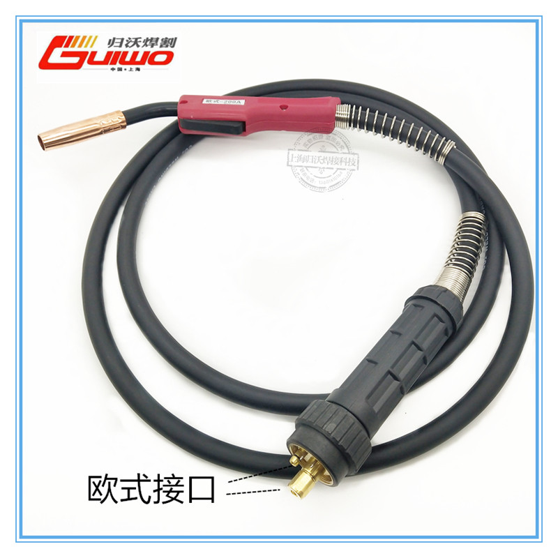 二氧化碳气保焊枪 电焊机配件欧式200A5米国标焊枪 焊把线