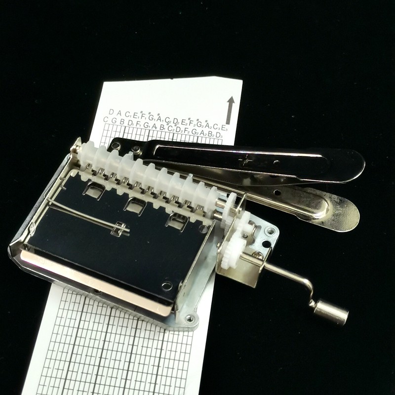 韵升30音手摇DIY点歌创意作曲纸带八音盒音乐盒机芯黄铜塑料齿轮