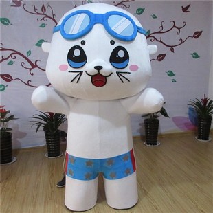动漫海洋馆道具海狮公仔s海豹演卡通人偶衣服装巡演服布偶玩偶定