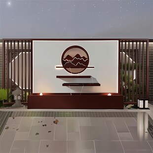 不锈钢景墙c 幕墙 庭院装饰屏风 流水景墙 隔墙 入户门屏风 售楼