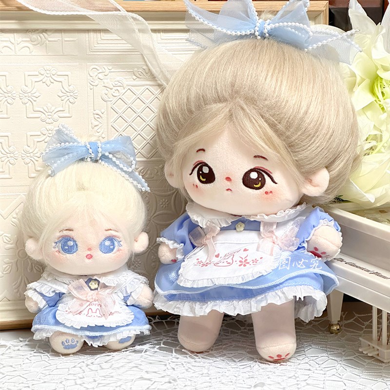 棉花娃娃衣服20cm10cm娃衣可爱动物围兜女O仆装连衣裙女娃换装现
