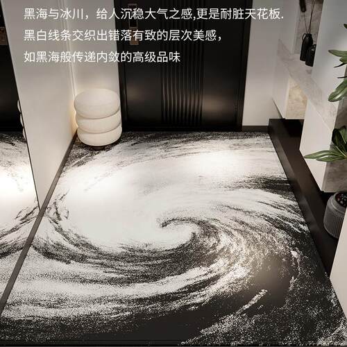 高级黑色入户门地垫门口地毯门垫家用脚垫可O裁剪客厅免洗防滑进