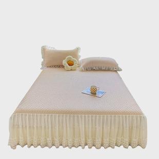 A类凉感冰d豆豆凉席三件套床裙款 冰丝席床垫空调软席子 可机洗夏季