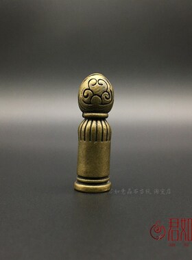 复古黄铜印章挂件 藏族民族风迷你实心全铜小擦擦宝印章把件藏印