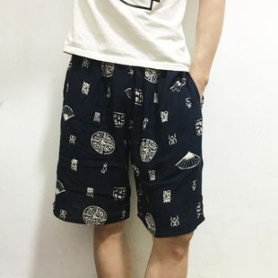 中老年棉绸短裤男夏季薄款五分裤宽松大码人造棉裤子外穿绵绸睡裤