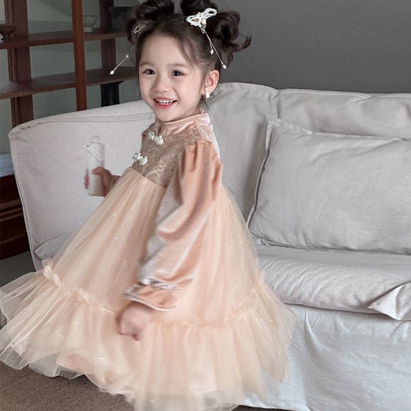 女童加绒连衣裙拜年服秋冬装洋气儿童新年公主裙宝宝过年旗袍礼服,童装/婴儿装/亲子装,连衣裙,淘宝优惠券,粉丝福利购,淘宝优惠卷