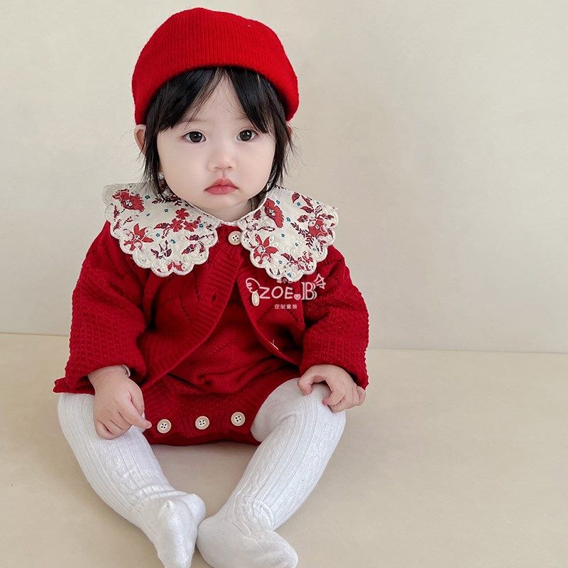 婴儿秋冬装连体衣背带裤套装女宝宝超萌针织毛衣开衫哈衣过年衣服,童装/婴儿装/亲子装,连身衣/爬服/哈衣,淘宝优惠券,粉丝福利购,淘宝优惠卷