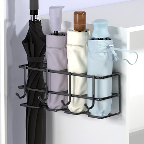 雨伞收纳架家用壁挂式入户门门口挂钩雨伞架放伞桶置物架挂伞神器