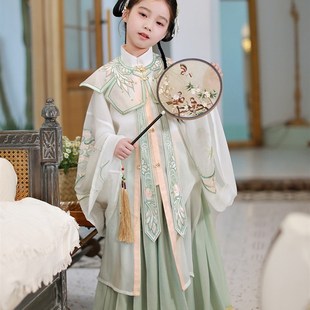 女童汉服明制刺绣云肩古风超仙公主长裙古装薄款大袖衫日常中国风
