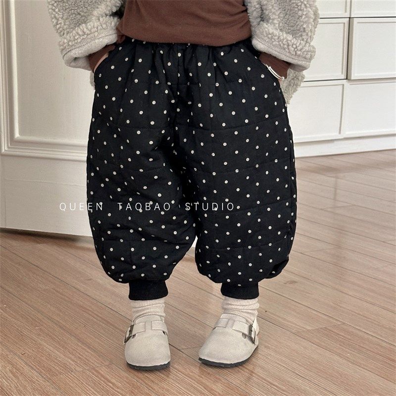 2024冬季新品女童波点夹棉灯笼裤韩国宝宝百搭压棉高腰保暖裤棉裤,童装/婴儿装/亲子装,裤子,淘宝优惠券,粉丝福利购,淘宝优惠卷