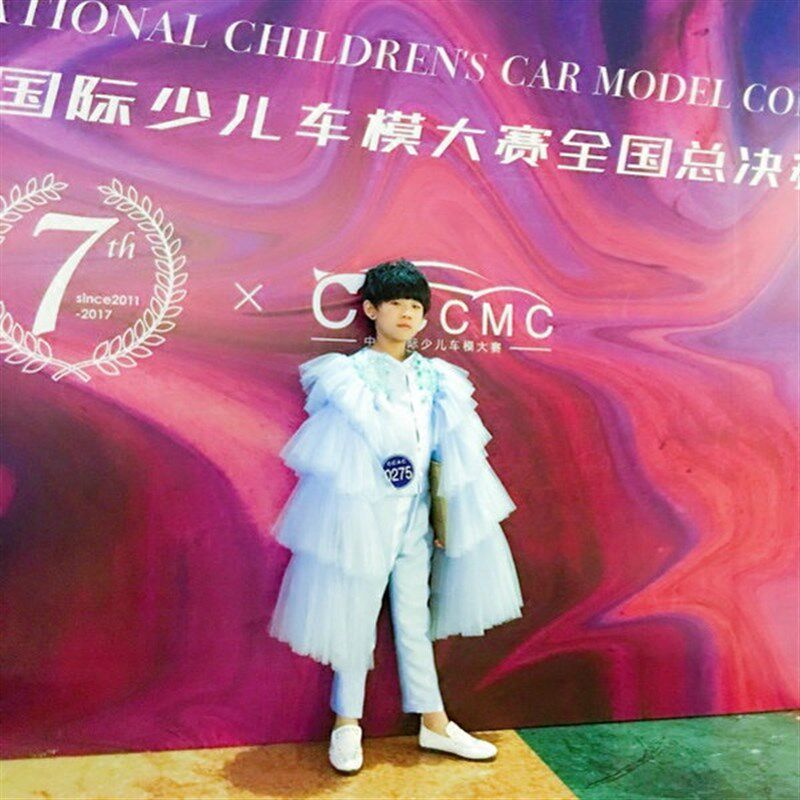 男童车模比赛夸张礼服个性演出服走秀T台表演服装好猫步礼服定制