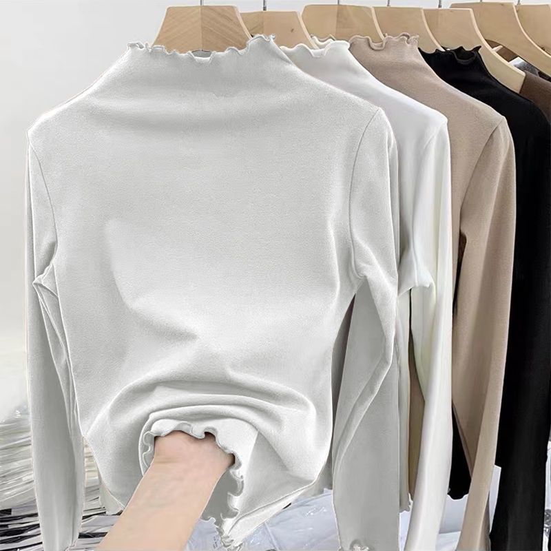 儿童双面德绒长袖t恤秋冬装女大童木耳边半高领打底衫内搭上衣潮,童装/婴儿装/亲子装,T恤,淘宝优惠券,粉丝福利购,淘宝优惠卷