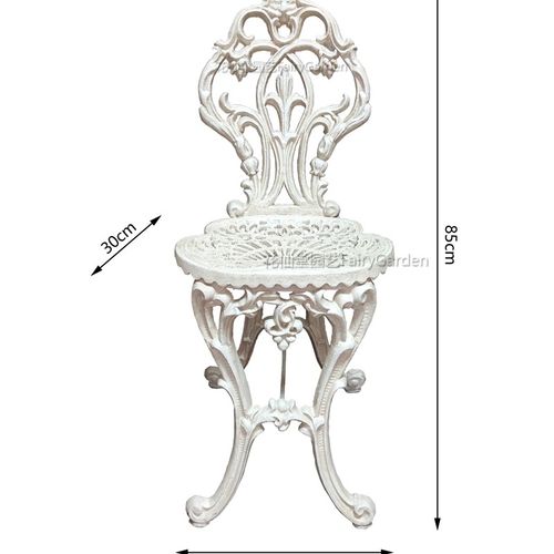 铸铁法式复古做旧单人椅米白藤蔓小型高背椅园艺杂货花园阳台庭院