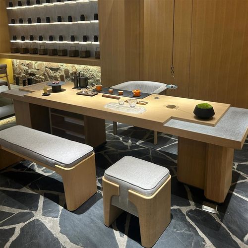 现代岩板茶桌椅组合高级办公家用客厅实木茶台茶几茶室泡茶桌家具