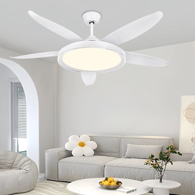 佑家变频风扇灯带电风扇的吊灯餐厅客厅卧室书房五叶大风力吊扇灯