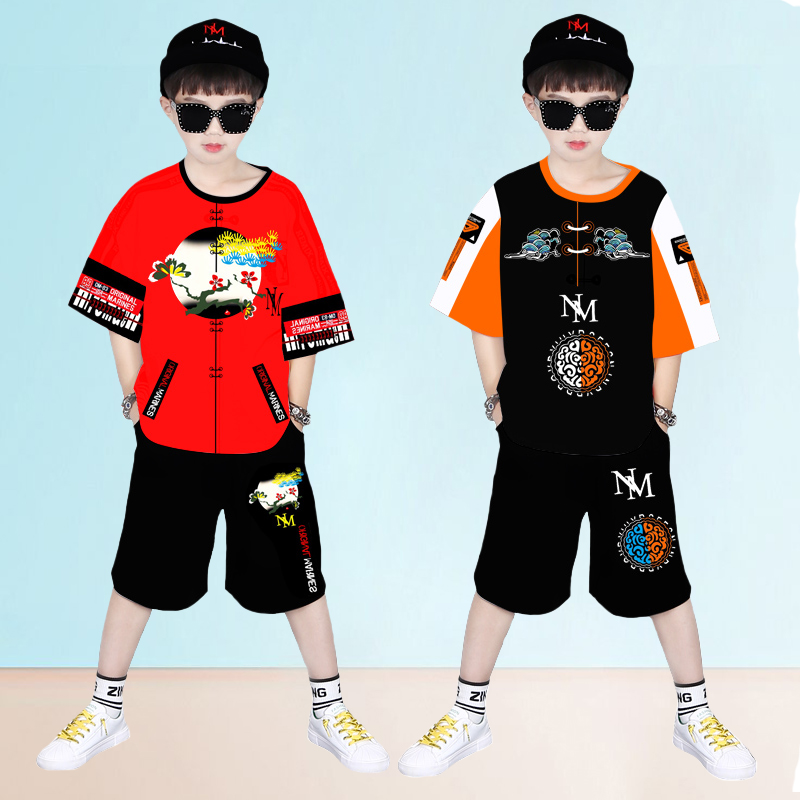 汉服男童民族服装夏季演出服唐服复古国潮儿童中国风夏装学生国学