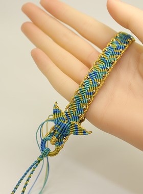 千里江山民族风爱心手绳手工编织diy手机挂件材料包包挂自编礼物