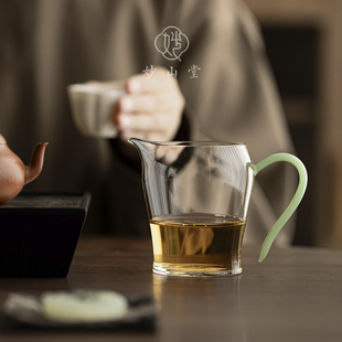 妙山堂 新款玻璃公道杯高透高硼硅茶海带柄匀杯大容量茶具分茶器