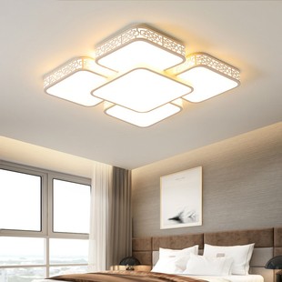 led卧室灯简约现代大气正方形家用大灯吸顶灯具卧室灯饰超薄