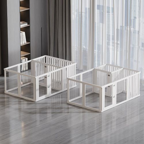 宠物围栏狗狗栅栏室内家用中小型犬全透明亚克力狗围栏狗笼子狗窝