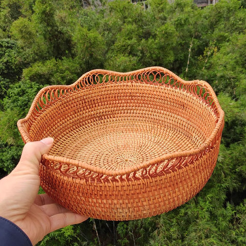 水果篮越南藤编竹编收纳筐客厅盘