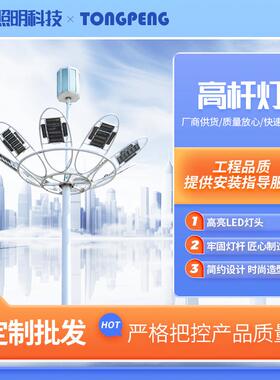 升降式高杆灯15米20米25米体育馆球场圆形led灯盘大功率高杆灯