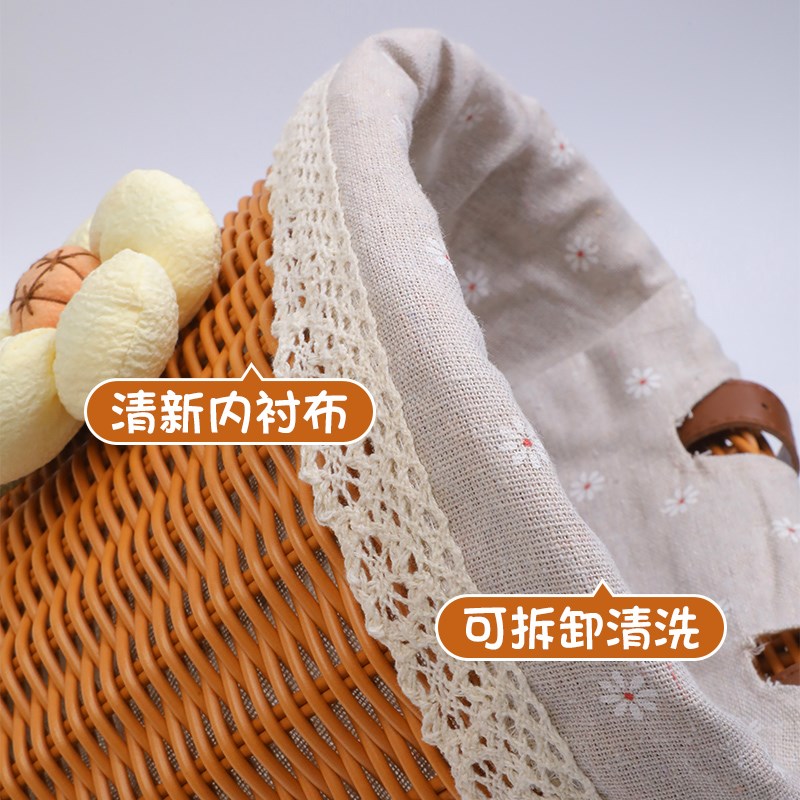 电动车收纳挂袋编织车筐可爱卡通前后座通用置物篮创意高级感女士