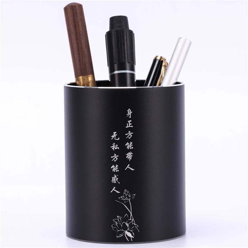 廉洁笔筒正学生办公学习励志红色精美铝合金笔筒定制LOO