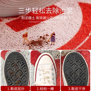 加厚丝圈入户门地垫新款耐脏免洗级红色进门大门口外面地毯