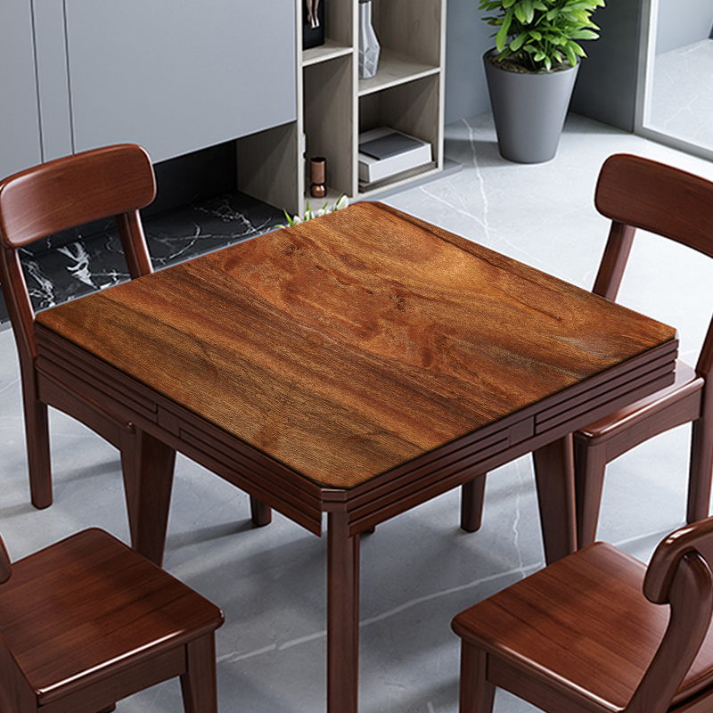 仿木纹四方桌布正方形防水防油家用小方桌子方型茶几八仙桌垫台布