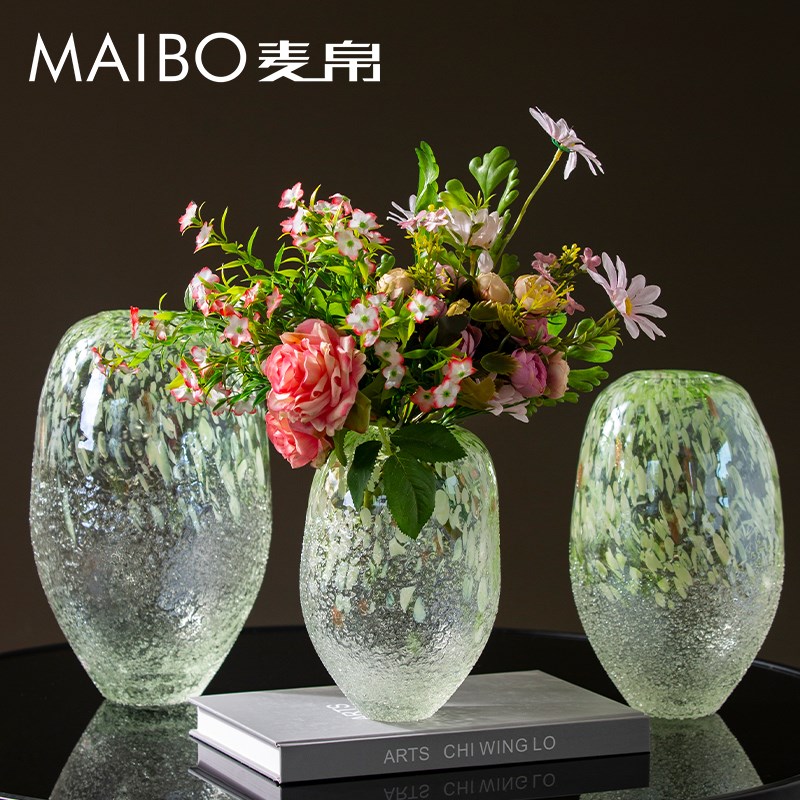 现代半碎石琉璃瓶玄关室内水培器手工装饰品