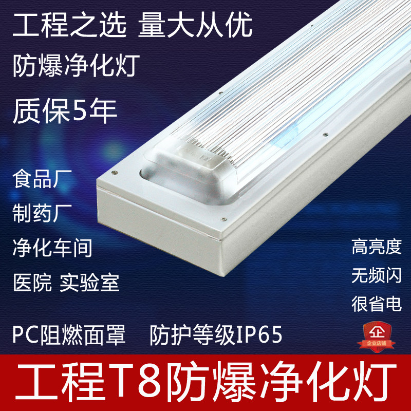 防爆净化灯单管管日光灯全车间库防腐洁净荧光灯架