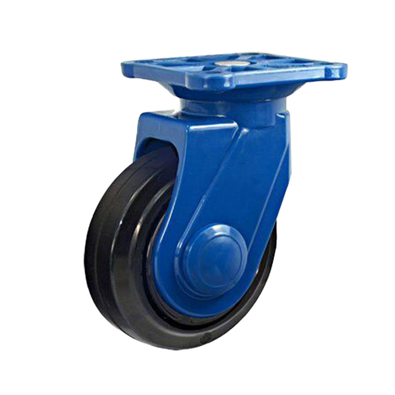 寸全塑静音推车轮橡胶万向轮尼龙支架全静音平板工具车轮子