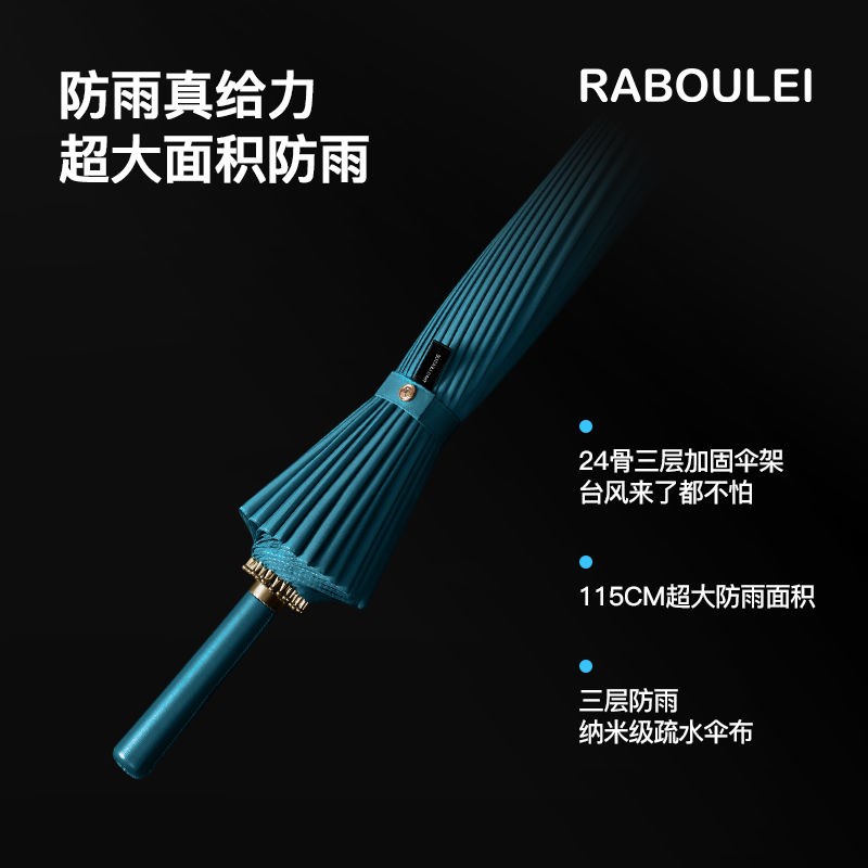雨伞24骨手动大号加固加厚结实抗风暴雨男士女长柄直杆直柄伞